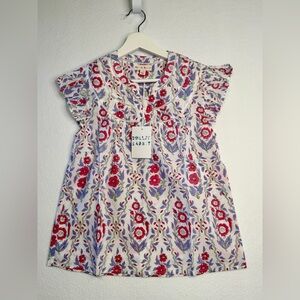 NWT, Roller Rabbit Trellis Floral Emerson Top, Pink, Size XXS